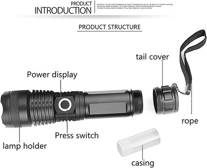 LINTERNA TACTICA ULTRA POTENTE LED T12